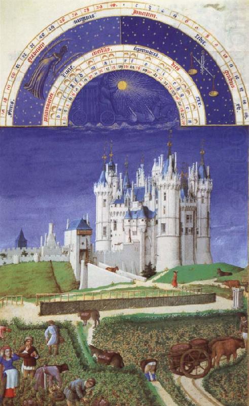 unknow artist Brothers Van Limburg September, page from the Tres riched heures du duc the Berry china oil painting image